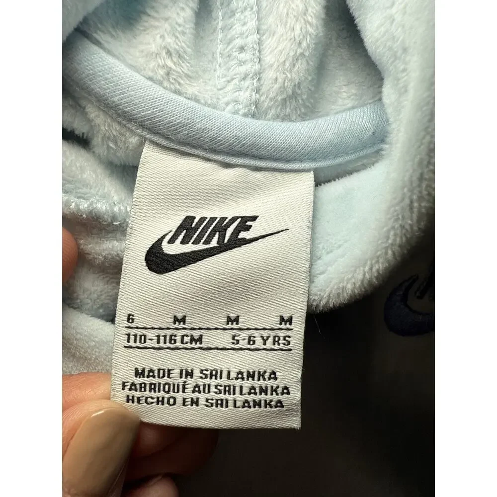Nike velvet hoodie girls‎ medium 6 athleisure comfort y2k